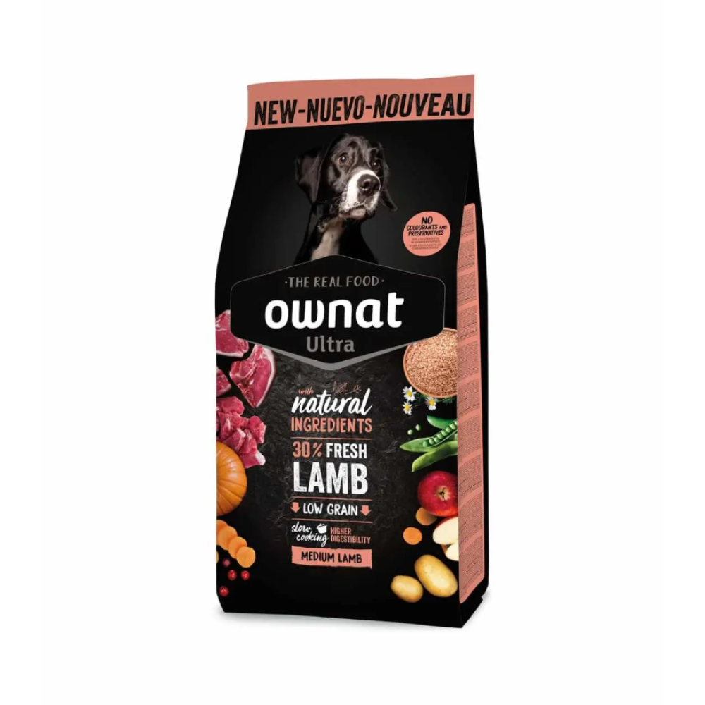 Сухой корм для собак средних пород OWNAT ULTRA MEDIUM LAMB (низкозерновой) с ягненком - 3кг Сухой корм для собак средних пород OWNAT ULTRA MEDIUM LAMB (низкозерновой) с ягненком - 3кг