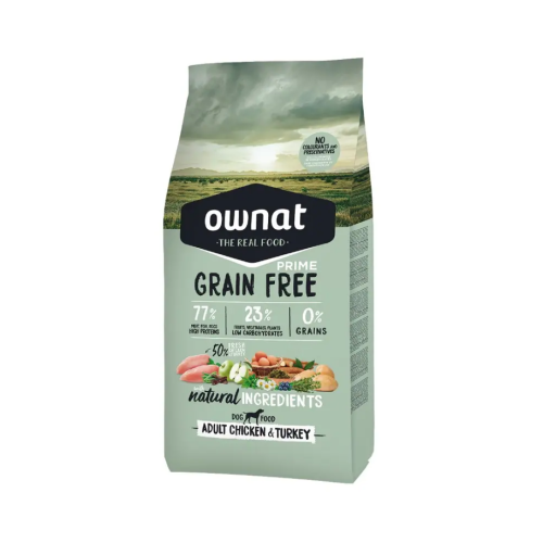 Сухой корм для собак всех пород Ownat Grain Free Chicken with Turkey (беззерновой) с курицей и индейкой - 3кг Сухой корм для собак всех пород Ownat Grain Free Chicken with Turkey (беззерновой) с курицей и индейкой - 3кг