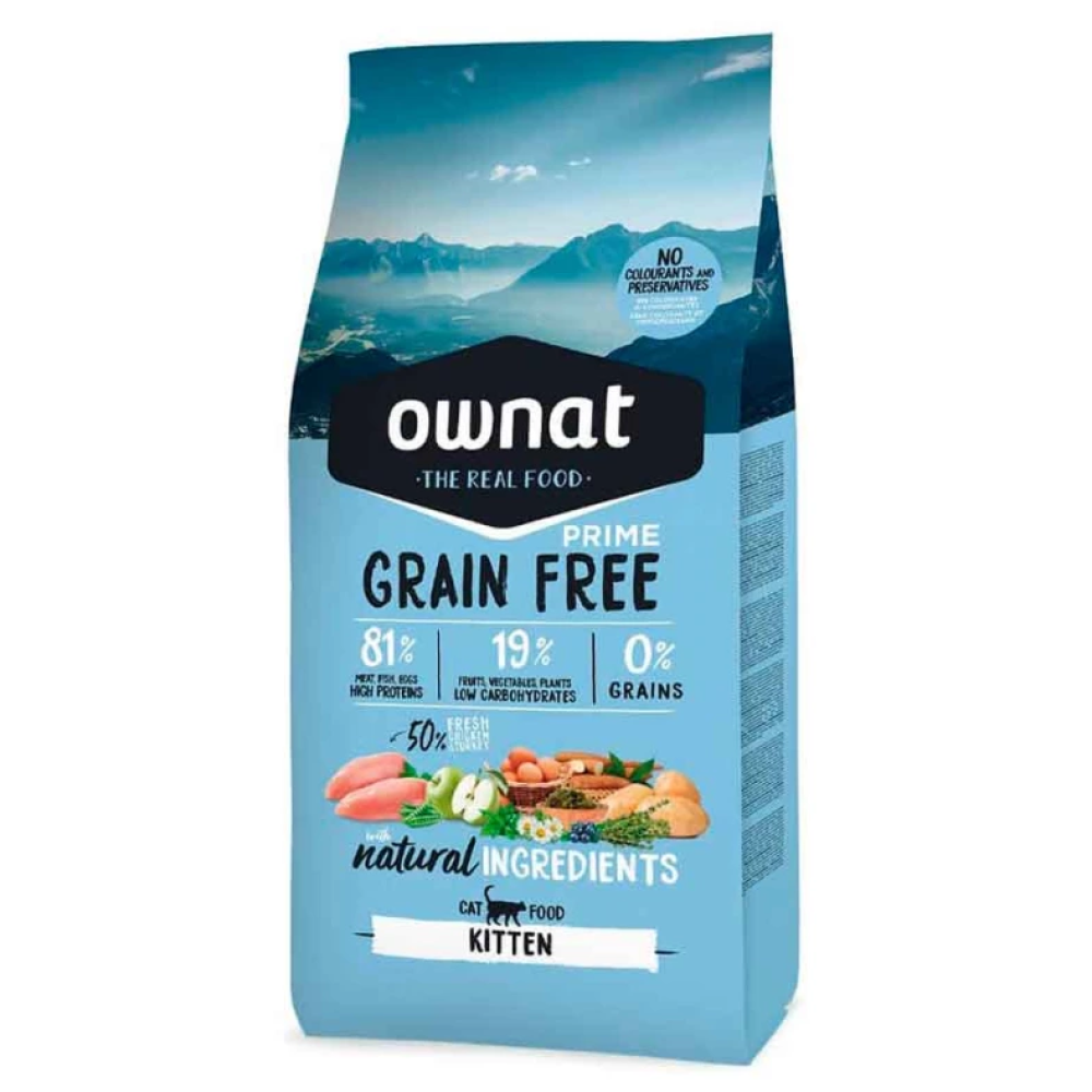Сухой корм для котят Ownat Grain Free Kitten Chicken Turkey (беззерновой) с курицей и индейкой - 3кг Сухой корм для котят Ownat Grain Free Kitten Chicken Turkey (беззерновой) с курицей и индейкой - 3кг