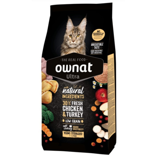 Сухий корм для стерилізованих котів Ownat Ultra Cat Sterilised з куркою та індичкою - 8 кг