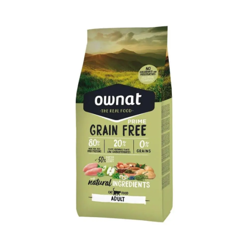 Сухий корм для дорослих котів Ownat Grain Free Cat Adult (беззерновий) з куркою та індичкою - 8 кг