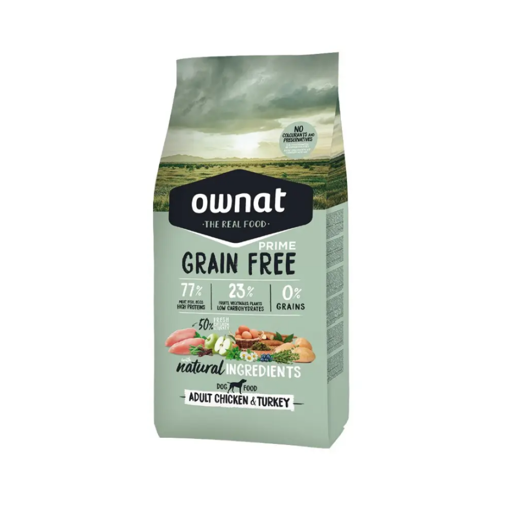 Сухой корм для собак всех пород Ownat Grain Free Dog Chicken with Turkey (беззерновой) курица и индейка - 12 кг Сухой корм для собак всех пород Ownat Grain Free Dog Chicken with Turkey (беззерновой) курица и индейка - 12 кг