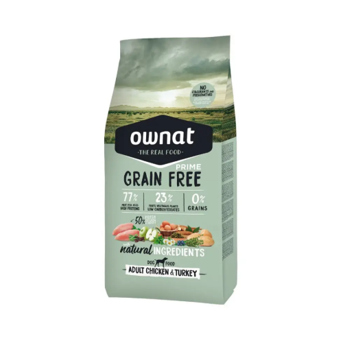 Сухий корм для собак усіх порід Ownat Grain Free Dog Chicken with Turkey (беззерновий) курка та індичка - 12 кг 