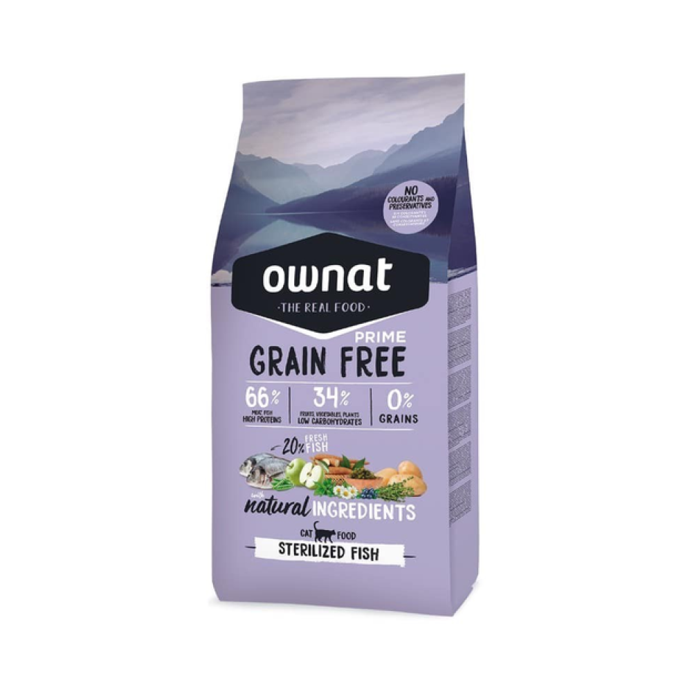 Сухой корм для стерилизованных кошек Ownat Grain Free Cat Fish Sterilised (беззерновой) с рыбой - 8 кг Сухой корм для стерилизованных кошек Ownat Grain Free Cat Fish Sterilised (беззерновой) с рыбой - 8 кг