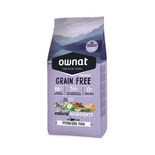 Сухой корм для стерилизованных кошек Ownat Grain Free Cat Fish Sterilised (беззерновой) с рыбой - 8 кг