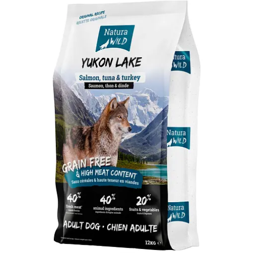 Сухий корм для дорослих собак Natura Wild Yukon Lake з лососем, тунцем та індичкою - 12 кг