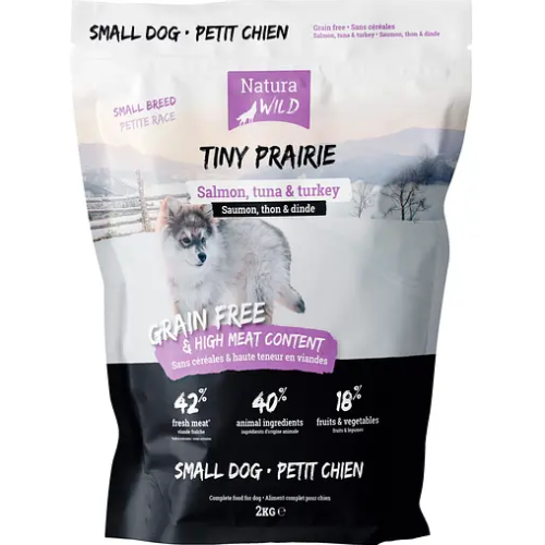 Сухий корм для собак малих порід Natura Wild Tiny Prairie з лососем, тунцем та індичкою - 2 кг