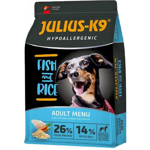Сухий корм для собак JULIUS-K9 Fish&Rice Hypoallergenic гіпоалергенний з рибою та рисом - 12 кг