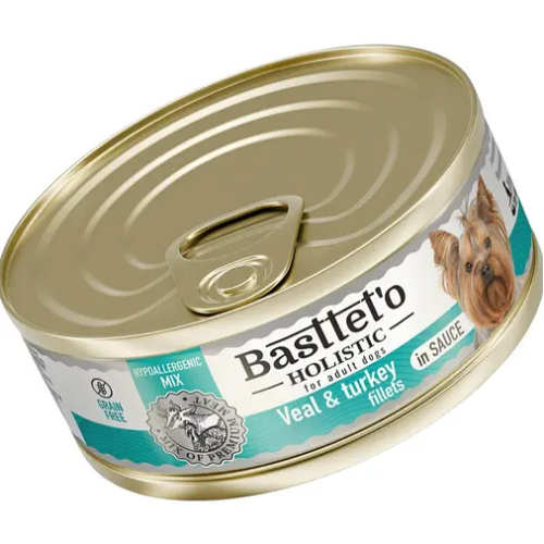 Влажный корм для собак Basttet`o Holistic микс говядина с индейкой в соусе - 85 г