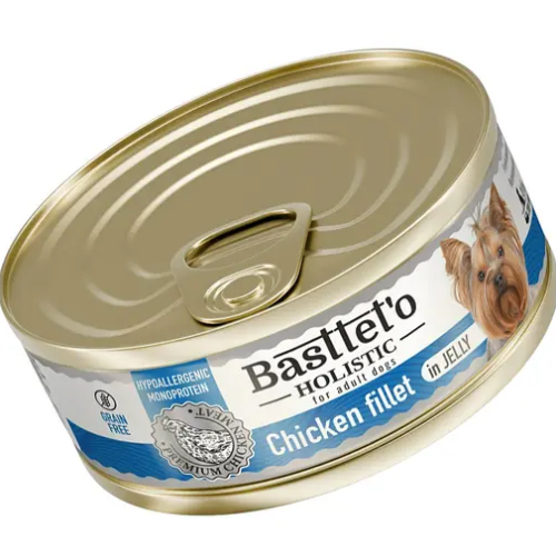 Влажный корм для собак Basttet`o Holistic Кусочки филе курицы в желе - 85 г