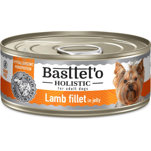 Влажный корм для собак Basttet`o Holistic Кусочки филе ягненка в желе - 85 г