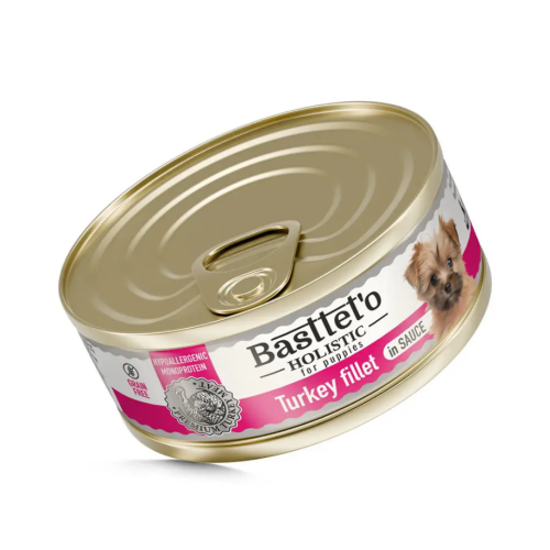 Влажный корм для щенков Basttet'o Holistic Кусочки филе индейки в соусе - 85 г