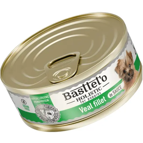 Влажный корм для щенков Basttet'o Holistic Кусочки филе телятины в соусе - 85 г