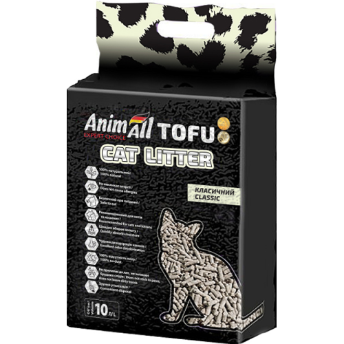 Наполнитель для кошачьего туалета AnimAll Тофу Классик Соевый комкующийся - 4,66кг (10л)