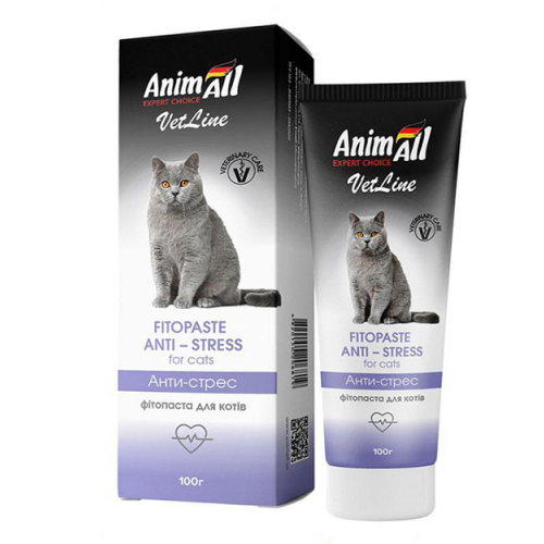 Натуральная добавка для кошек Animall Vetline Fitopaste Anti-stress антистресс, фитопаста - 100 гр