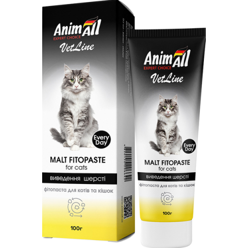 Натуральная добавка для кошек AnimAll VetLine выведение шерсти, фитопаста - 100 гр