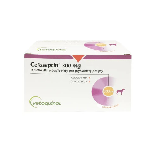 Антибактераильный препарат для собак Vetoquinol Cefaseptin 300 мг табетки - 10 шт