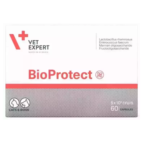 Харчова добавка для собак і котів Vet Expert BIOPROTECT порушення з боку ШКТ (пробіотики, МОС, ФОС) капсула - 60 шт
