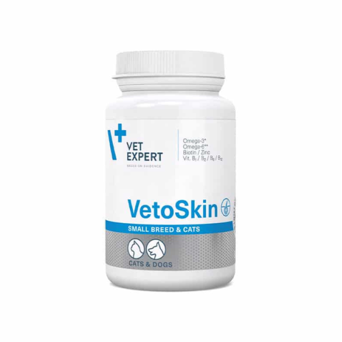 Харчова добавка для котів і собак Vet Expert VetoSkin (здоров’я шкіри та шерсті) капсули - 60 шт