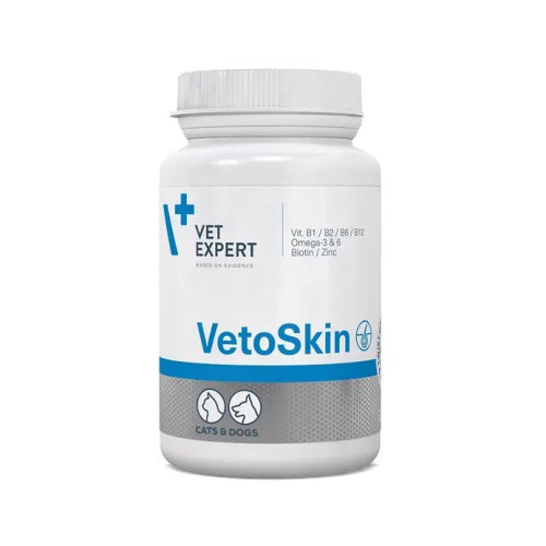 Харчова добавка для котів і собак Vet Expert VetoSkin (здоров'я шкіри та шерсті) капсули - 90 шт
