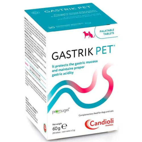 Пищевая добавка для кошек и собак Candioli Gastrik pet (защита слизистой оболочки желудка) таблетки - 30 шт