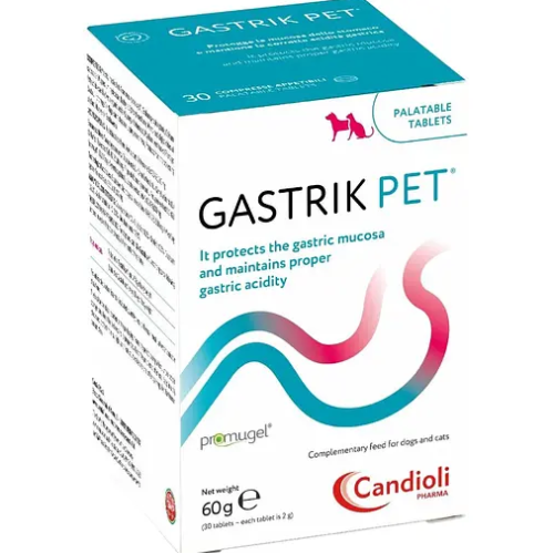 Пищевая добавка для кошек и собак Candioli Gastrik Pet (защита слизистой оболочки желудка) таблетки - 30 шт