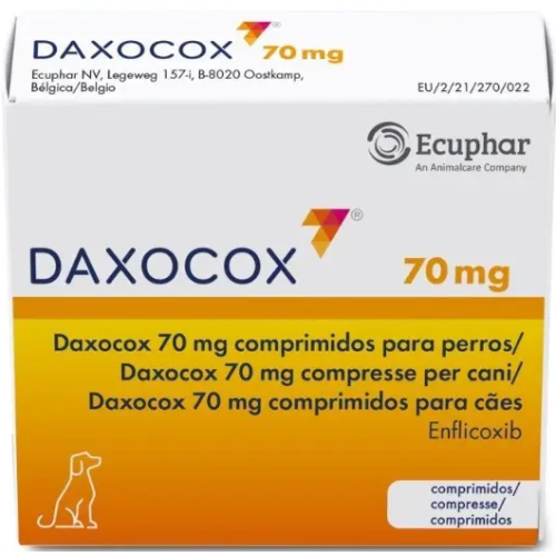 Протизапальний препарат для собак Ecuphar Daxocox 70 мг (лікування болю і запалення) таблетки - 4 шт Протизапальний препарат для собак Ecuphar Daxocox 70 мг (лікування болю і запалення) таблетки - 4 шт