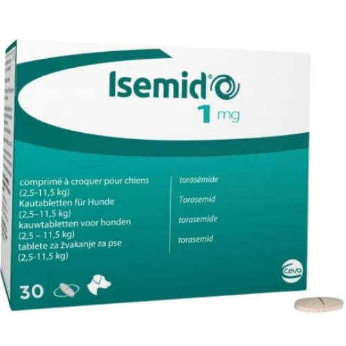 Терапевтический препарат для собак Ceva Исемид 1 мг (сердечная недостаточность) таблетки - 30 шт