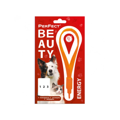 Нашийник для котів і дрібних порід собак Ветсинтез PerFect Beauty ENERGY (з фітотерапією) декоративний - 35 см