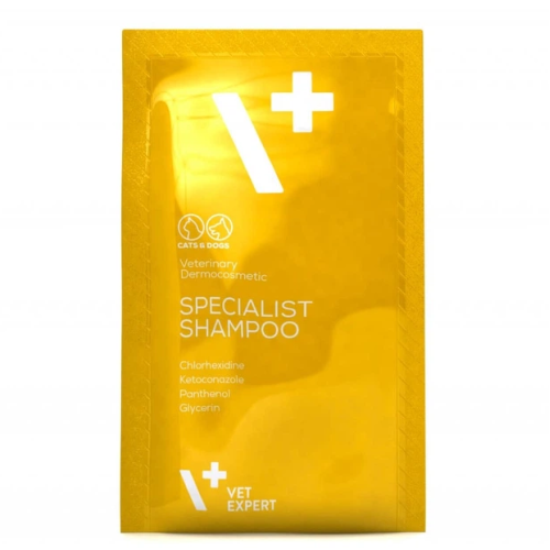 Шампунь антибактериальный для кошек и собак Vet Expert Specialist Shampoo 15 мл (лечебно-профилактический) саше - 20 шт