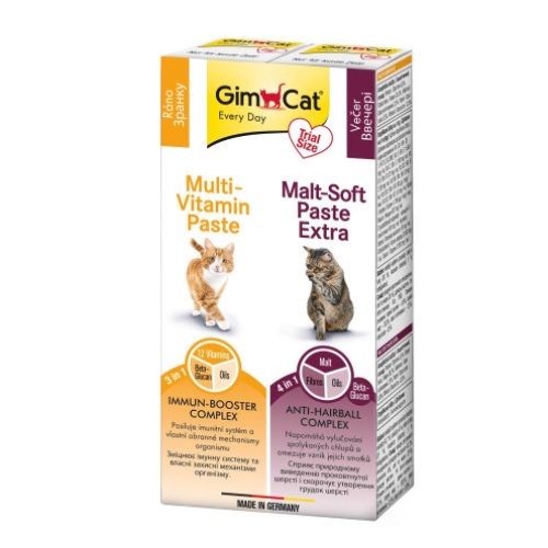 Харчова добавка для котів Gimborn GimCat KOMBI-PACK Multi-Vitamin + Malt-Soft Extra мультивітамінна паста 2х20г