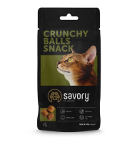 Лакомство для взрослых кошек Savory Cats Snacks Crunchy Balls с кошачьей мятой, шарики - 60 г