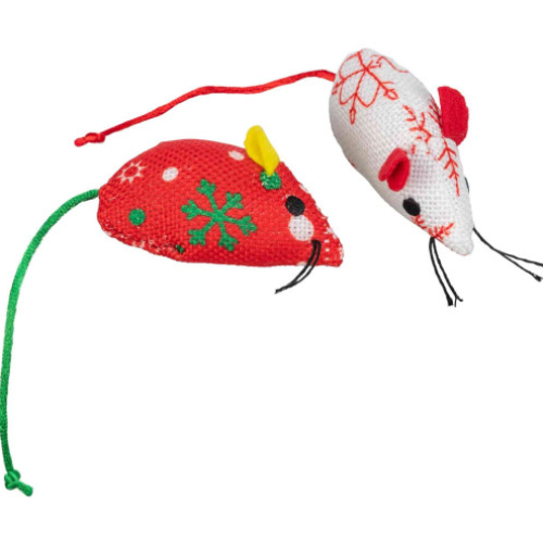 Игрушка для кошек Trixie Мышка с кошачьей мятой, ткань 7 см - 2 шт