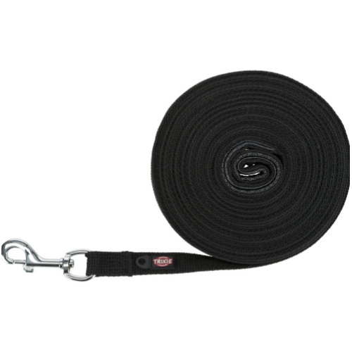 Повідець для собак Trixie M-L бавовна, чорний 10 м х 20 мм