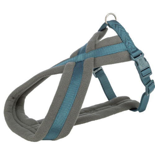 Шлея для собак Trixie Premium S туристическая, сине-зеленая 35-65 см х 20 мм