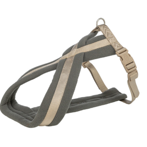 Шлея для собак Trixie Premium S-M туристическая, песочная 40-70 см х 20 мм