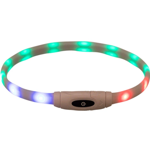 Нашийник для собак Trixie  XS–XL що світиться з USB, силікон, різнокольоровий 65 см х 16 мм