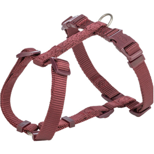 Шлея для собак Trixie Premium H-harness L–XL бордова 75–120 см х 25 мм 
