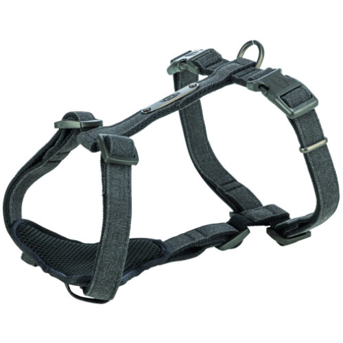 Шлея для собак Trixie CityStyle H-harness S–M бавовна, чорна 42–60 см х 15 мм 