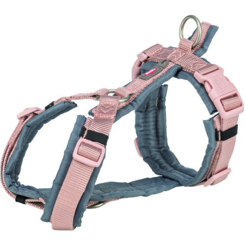 Шлея для собак Trixie Premium трекинговая, розово-серая XS-S 32-38 см х 13 мм