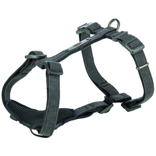Шлея для собак Trixie CityStyle H-harness бавовна, чорна M–L 52–75 см х 20 мм 