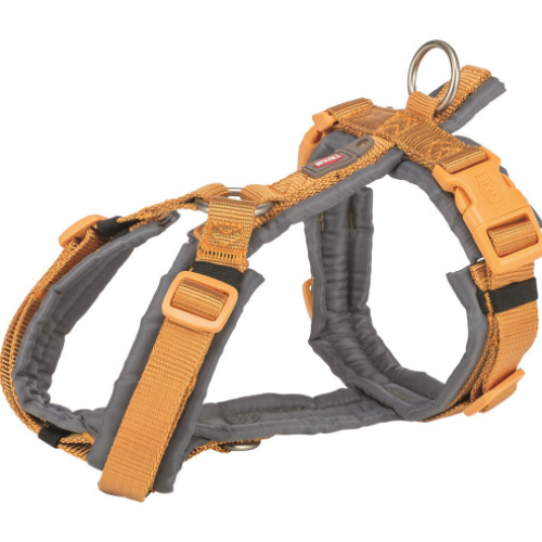 Шлея для собак Trixie Premium трекинговая, оранжево-серая S-M 44-53 см х 20 мм