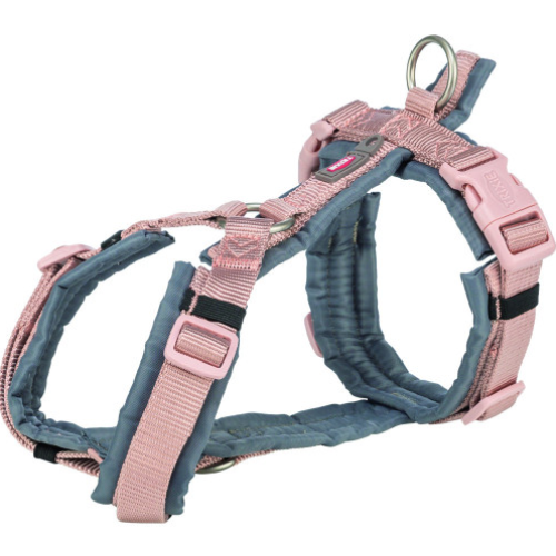 Шлея для собак Trixie Premium трекинговая, розово-серая M-L 62-74 см х 25 мм