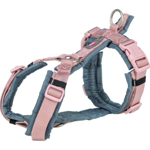Шлея для собак Trixie Premium трекинговая, розово-серая XL 80-97 см х 25 мм