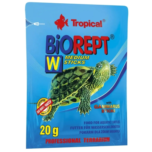 Корм для водоплавающих черепах Tropical Biorept W гранулы - 20 г