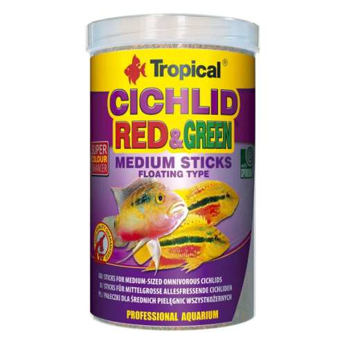 Корм для всех цихлид Tropical Cichlid Red Green Medium Sticks палочки - 360 г