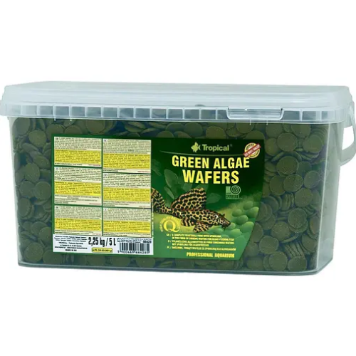 Корм для травоядных донных рыб Tropical Green Algae Wafers хлопья - 2,25 кг