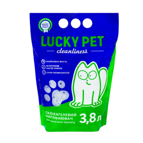Наповнювач силікагелевий Lucky Pet для котячого туалету 3.8 л (1.5 кг)