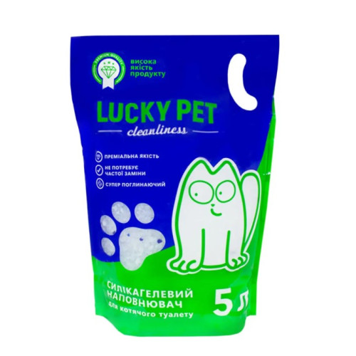 Наполнитель силикагелевый Lucky Pet для кошачьего туалета 5 л (2 кг)