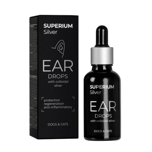 Терапевтическое средство для кошек и собак СУПЕРИУМ Сильвер капли ушные с коллоидным серебром - 30 мл
